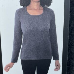 Mario Serrani Women's M Long Sleeve Knit Top Gray a1790